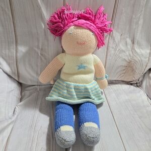 Blabla Lola Rocker Knit Doll Plush Pink Hair Peru Cotton 19 Inch 2010